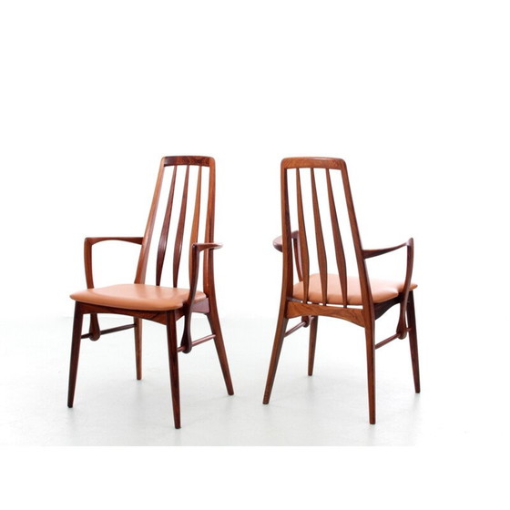 Image 1 of Ensemble de 4 chaises vintage en bois de rose modèle "Eva" par Niels Koefoed, 1964