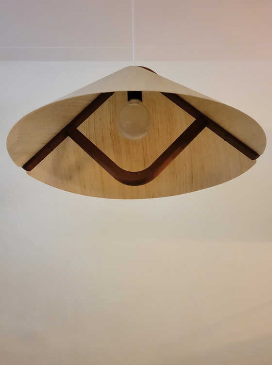 Image 1 of Lampe pendante danoise en teck de Domus, 1970