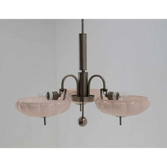 Image 1 of Abat-jour en verre vintage en forme de Tangerine rose