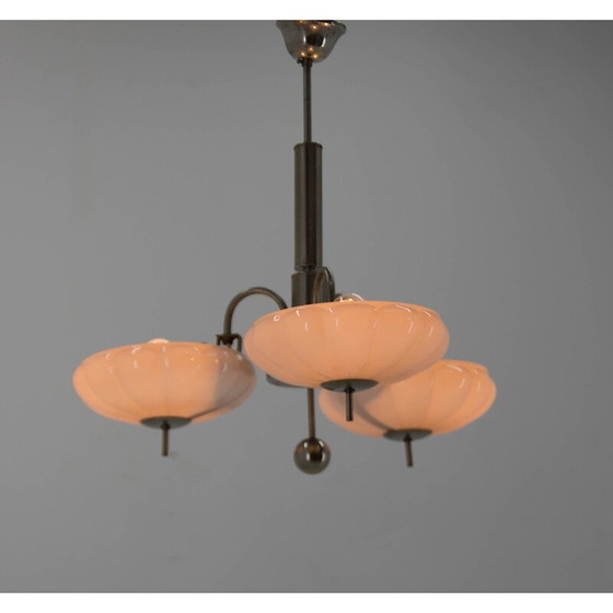 Image 1 of Abat-jour en verre vintage en forme de Tangerine rose