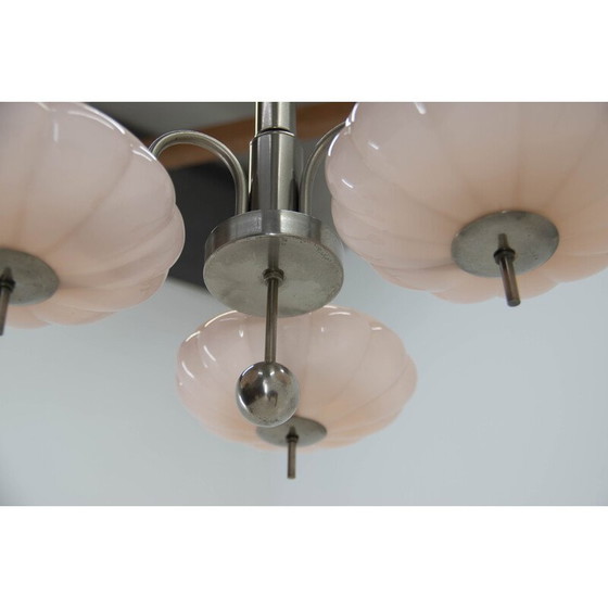 Image 1 of Abat-jour en verre vintage en forme de Tangerine rose