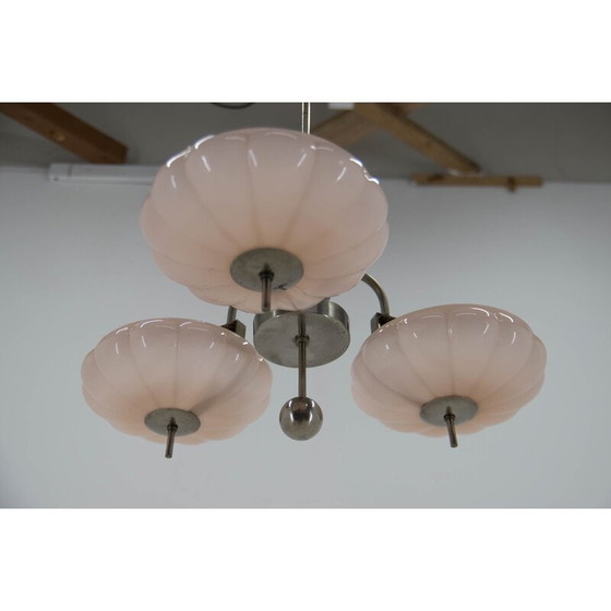 Image 1 of Abat-jour en verre vintage en forme de Tangerine rose