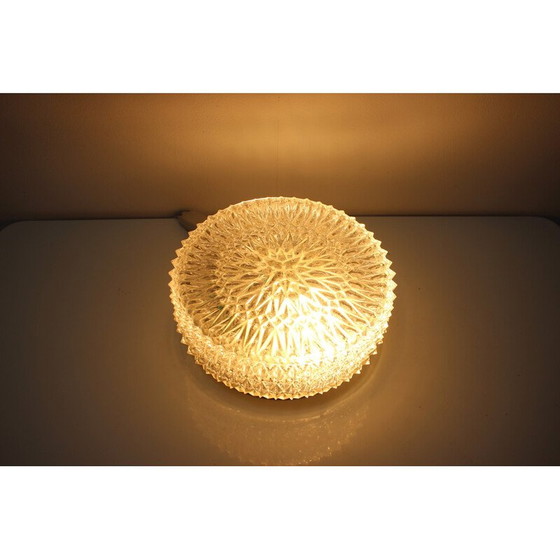 Image 1 of Plafonnier vintage en métal et verre, Tchécoslovaquie, années 1970