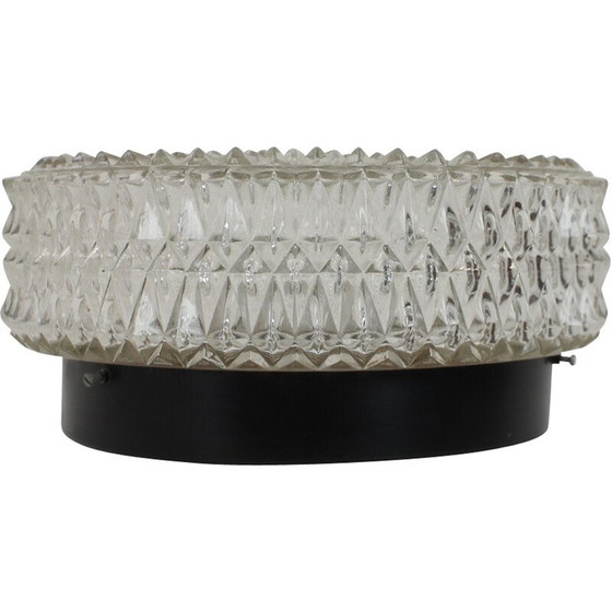 Image 1 of Plafonnier vintage en métal et verre, Tchécoslovaquie, années 1970