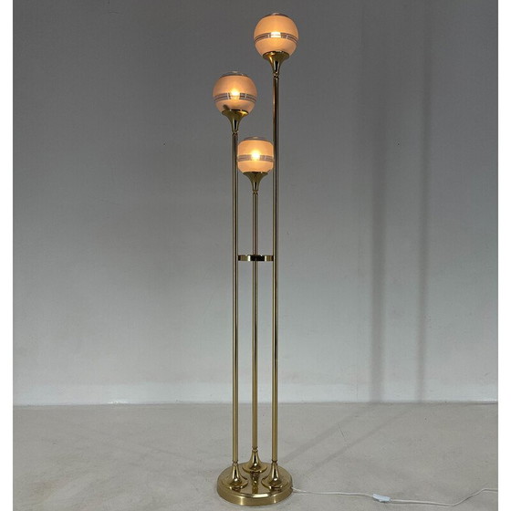 Image 1 of Lampadaire italien vintage en métal et verre, 1970