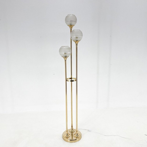 Image 1 of Lampadaire italien vintage en métal et verre, 1970