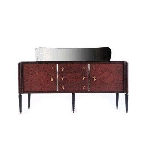 Buffet vintage en placage de bois fendu par Paolo buff, Italie 1960