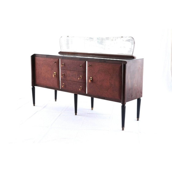 Image 1 of Buffet vintage en placage de bois fendu par Paolo buff, Italie 1960