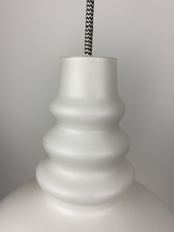 Image 1 of 1 Of 2 Matt White Glass Suspension Lamp By Peill And Putzler 1960