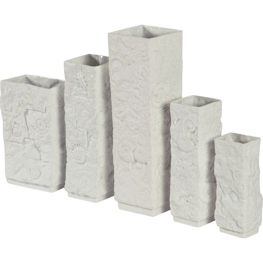 Vases vintage en porcelaine biscuitée, Allemagne 1960