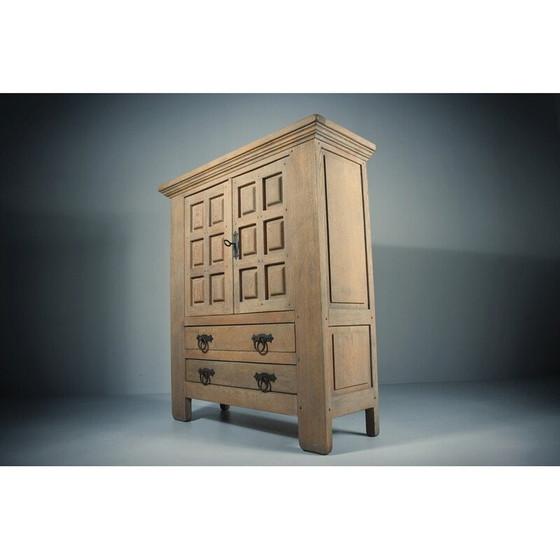 Image 1 of Armoire en bois de chêne cérusé du Mid Century