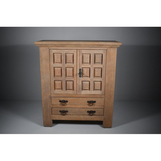 Image 1 of Armoire en bois de chêne cérusé du Mid Century