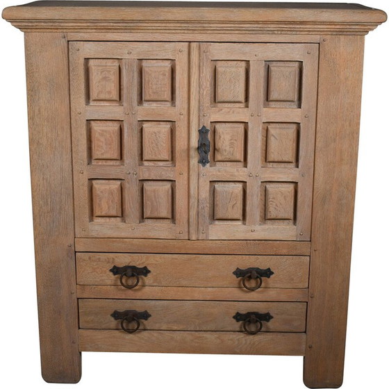 Image 1 of Armoire en bois de chêne cérusé du Mid Century