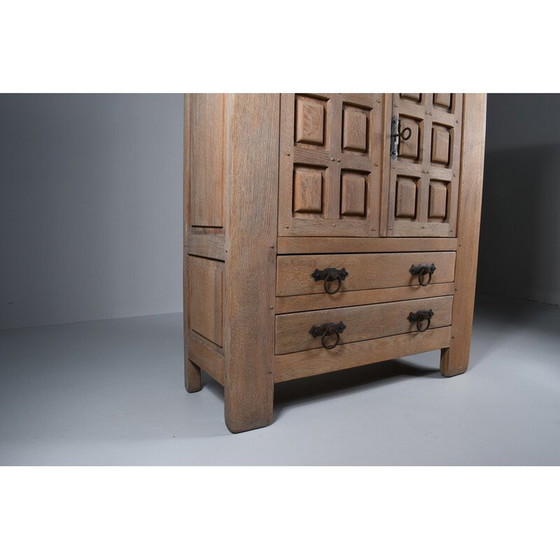 Image 1 of Armoire en bois de chêne cérusé du Mid Century