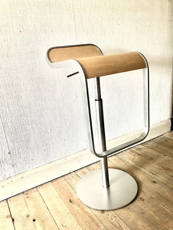 Image 1 of 2x Lapalma Lem S80 Tabouret de bar chêne clair et acier inoxydable