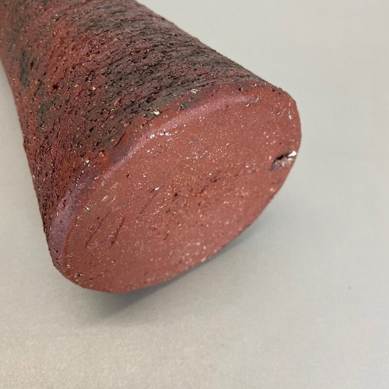 Image 1 of Vase vintage abstrait en céramique rouge Studio Pottery par Gerhard Liebenthron, Allemagne 1970
