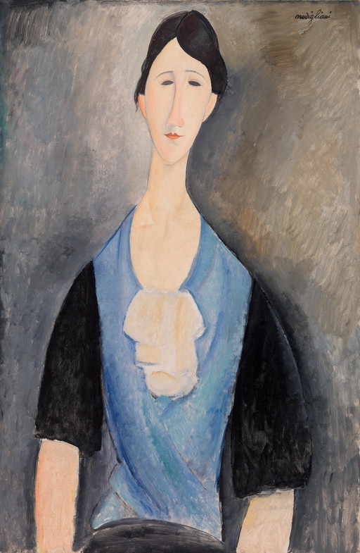 Amedeo Modigliani -- Jeune femme en bleu