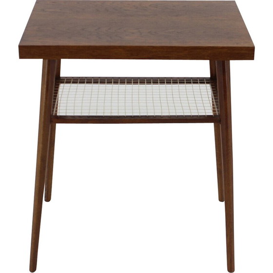 Image 1 of Table d'appoint vintage en bois de chêne ,Tchécoslovaquie années 1960