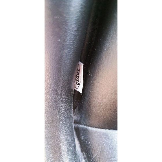 Image 1 of Fauteuil de bureau vintage Cider en plastique noir et cuir noir