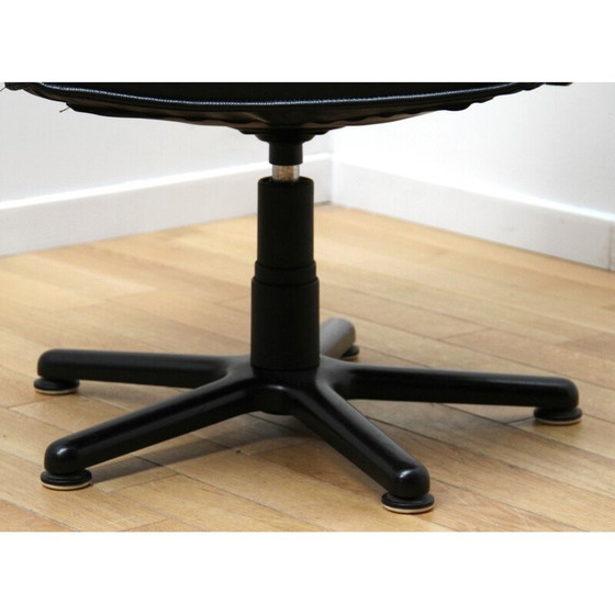 Image 1 of Fauteuil de bureau vintage Cider en plastique noir et cuir noir