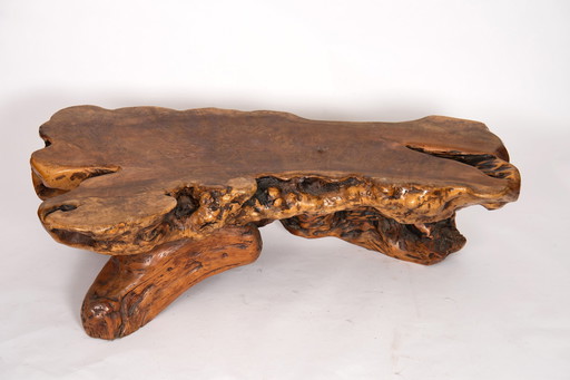 Table basse Rootwood Trunk - Brutalist and Organic Design