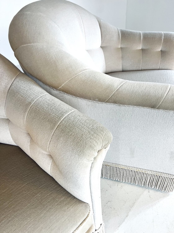 Image 1 of 2X Fauteuil Cocktail Velours Vintage '60s