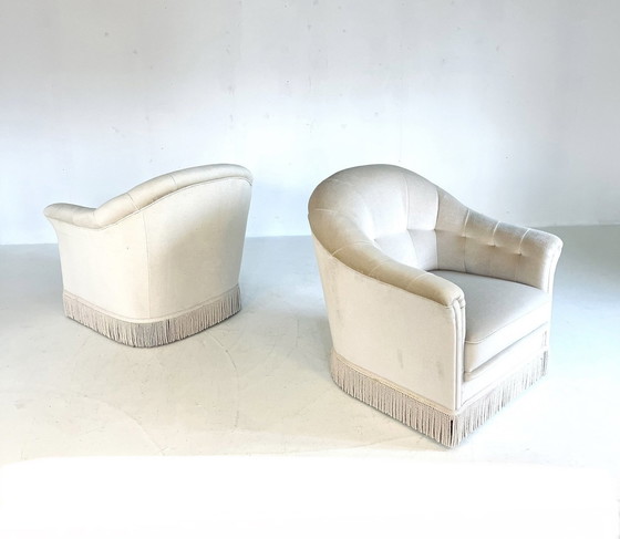Image 1 of 2X Fauteuil Cocktail Velours Vintage '60s