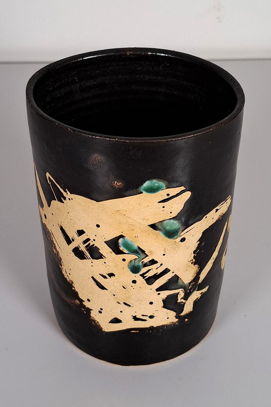 Image 1 of Vase décoré abstrait