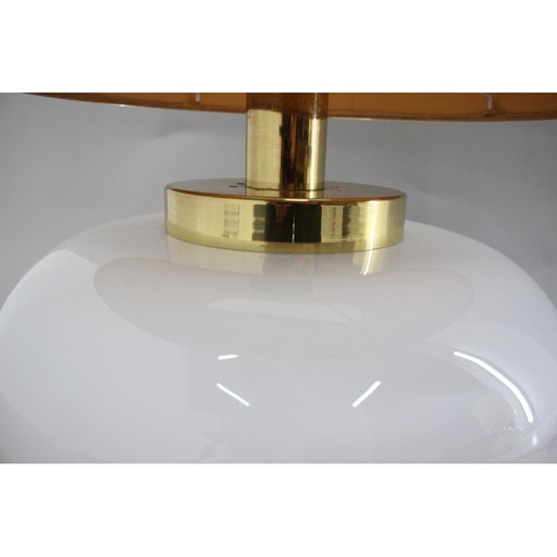 Lampe de table vintage en verre et laiton, Italie 1970