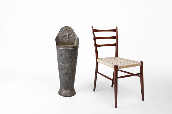 Image 1 of Porte-parapluies rustique orné en cuivre, France 1900