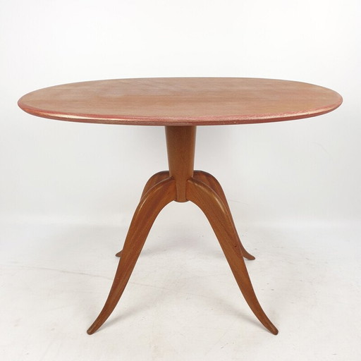 Table basse ovale vintage, italie 1960