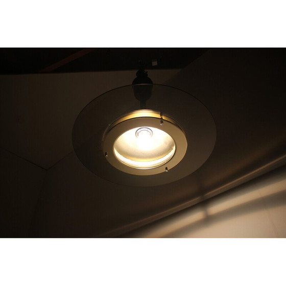 Image 1 of Lampe suspendue vintage en laiton et verre, Allemagne 1970