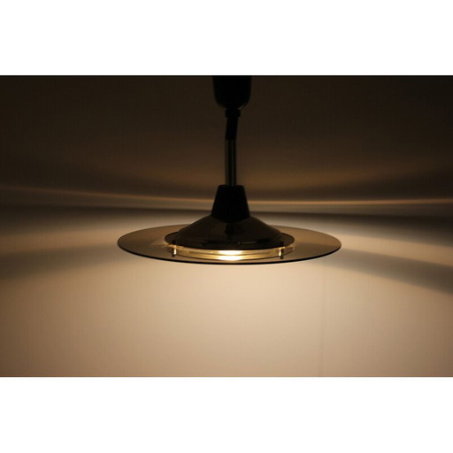 Lampe suspendue vintage en laiton et verre, Allemagne 1970