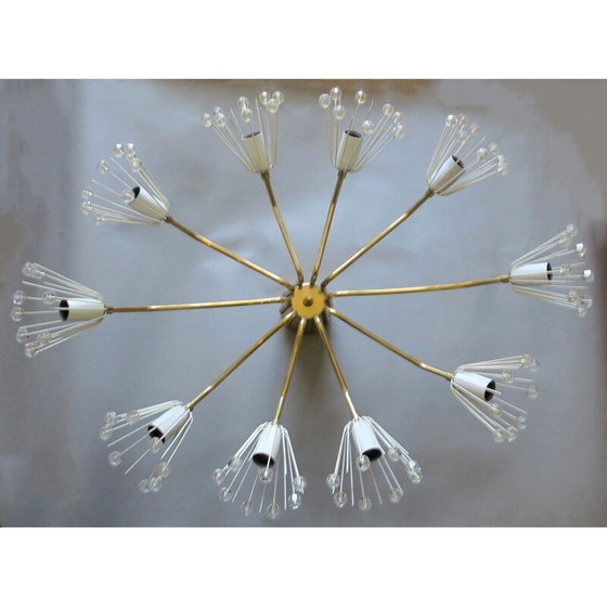 Image 1 of Lustre elliptique en laiton et verre par Emil Stejnar pour Rupert Nikoll, 1950s