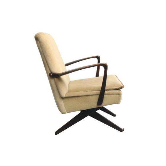Image 1 of Fauteuil à ciseaux vintage en velours, années 1950