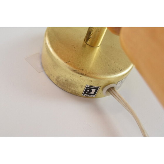 Image 1 of Applique vintage en plastique, bois et laiton par Pokrok Zilina, Tchécoslovaquie 1970