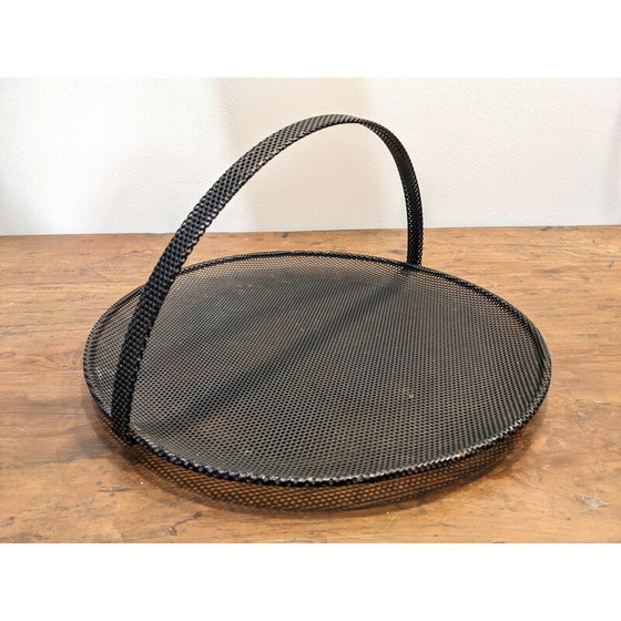 Image 1 of Panier vintage en métal noir par Mathieu Mategot, 1950-1960
