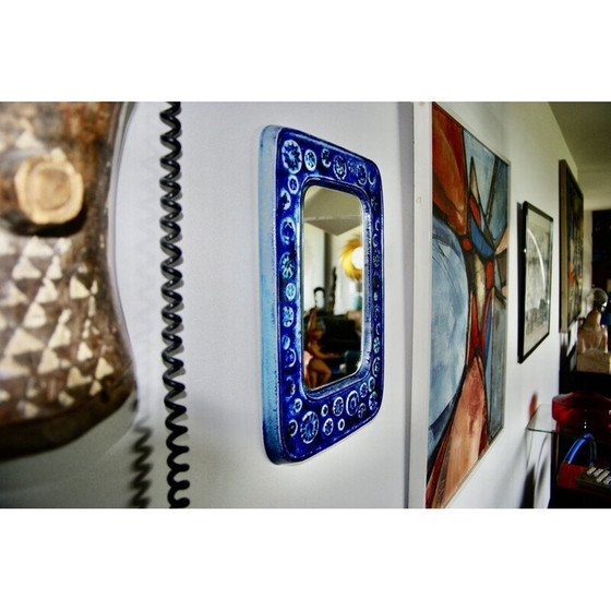 Image 1 of Miroir vintage en céramique de Vegvari, 1970