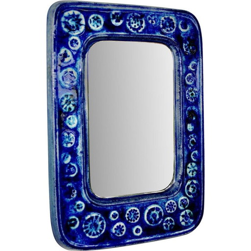 Miroir vintage en céramique de Vegvari, 1970