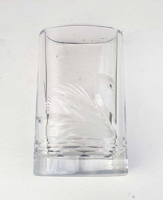 Image 1 of Vase en cristal avec cygne