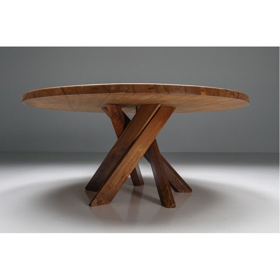 Image 1 of Table de salle à manger vintage en bois d'orme T21 par Pierre Chapo, France 1973