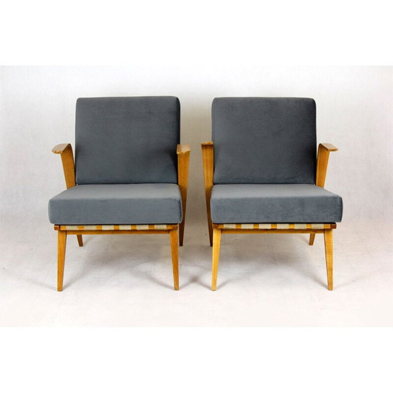 Image 1 of Paire de fauteuils vintage en bois courbé par Drevozpracujici Druzstvo, Tchécoslovaquie 1962