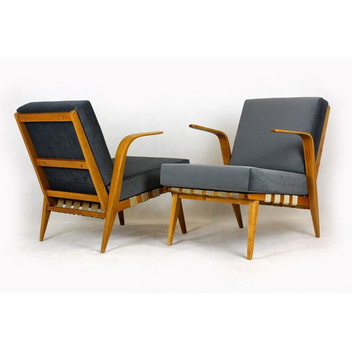 Paire de fauteuils vintage en bois courbé par Drevozpracujici Druzstvo, Tchécoslovaquie 1962