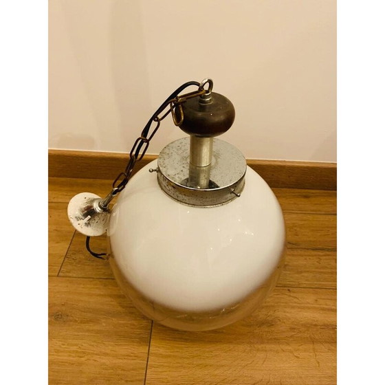 Image 1 of Lampe suspendue vintage Mazzega en verre de Murano ambre, 1960s