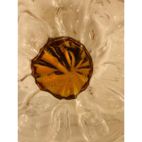 Image 1 of Lampe suspendue vintage Mazzega en verre de Murano ambre, 1960s