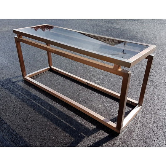 Image 1 of Console vintage en métal cuivré 1970