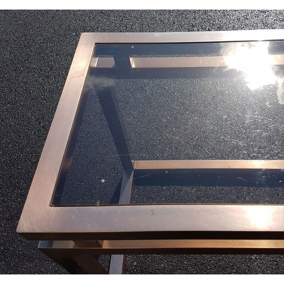 Image 1 of Console vintage en métal cuivré 1970