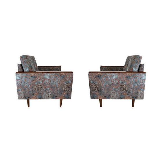 Image 1 of Fauteuils géométriques vintage avec motif ethnique, Pologne 1970