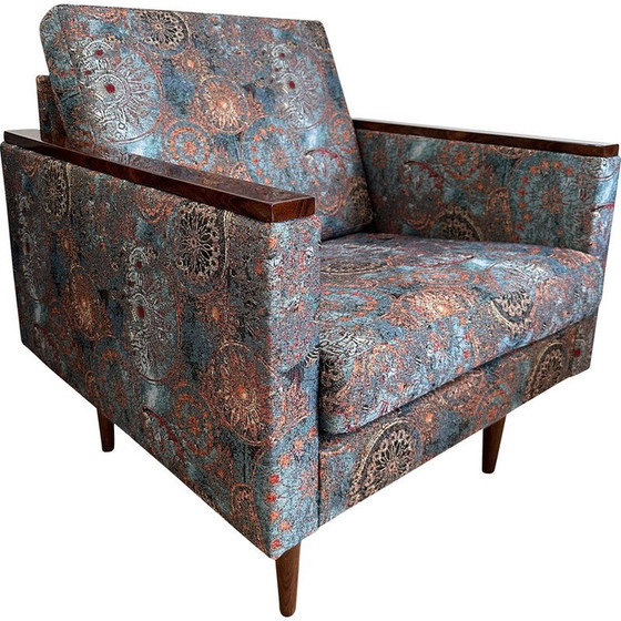 Image 1 of Fauteuils géométriques vintage avec motif ethnique, Pologne 1970