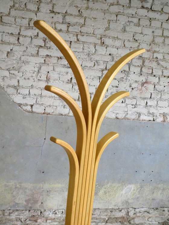 Image 1 of Porte Manteau Palmier En Bois & Travertin, 1970
